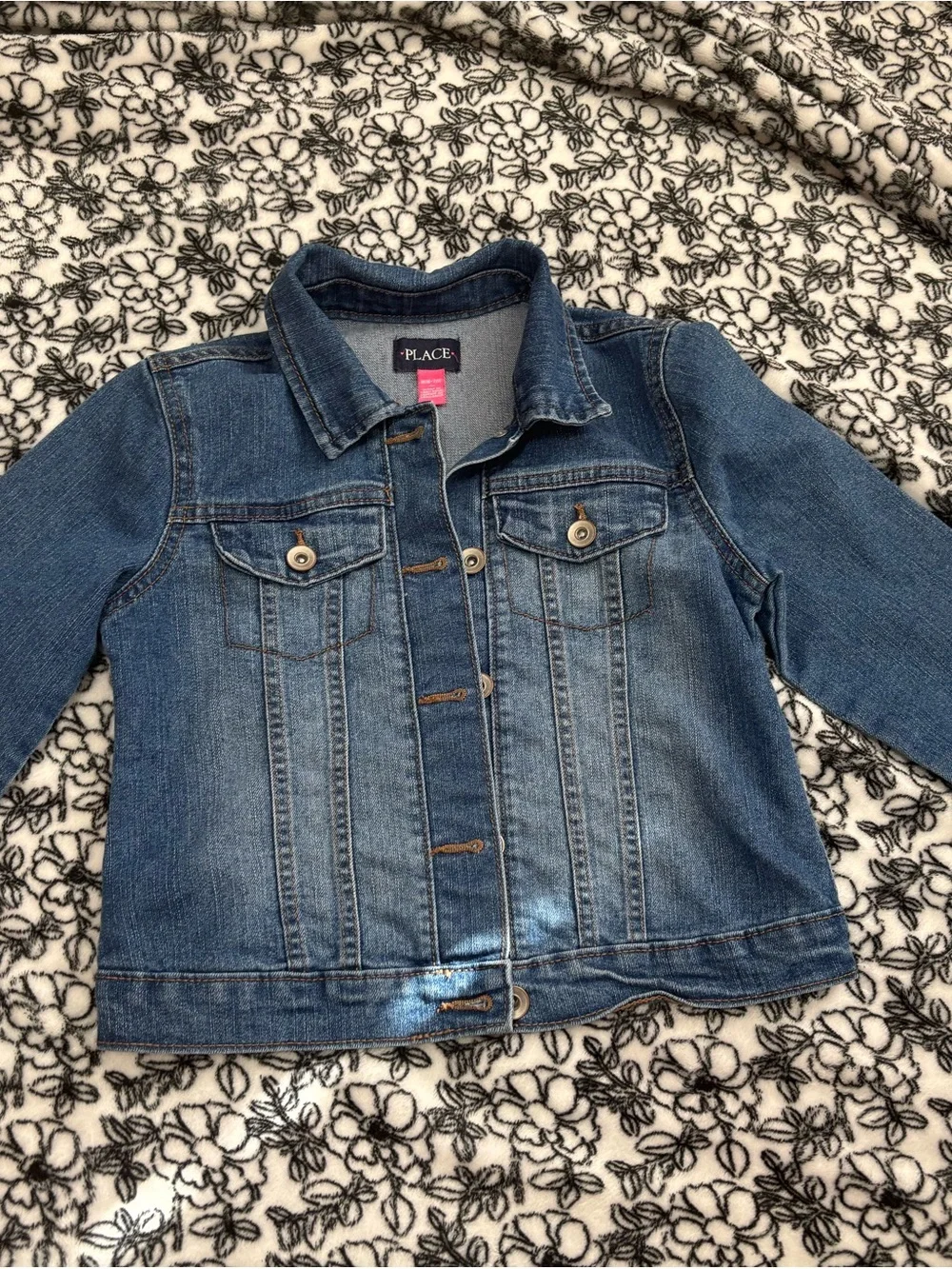 The Children's Place Medium Blue Denim Jean Jacket - Button Front